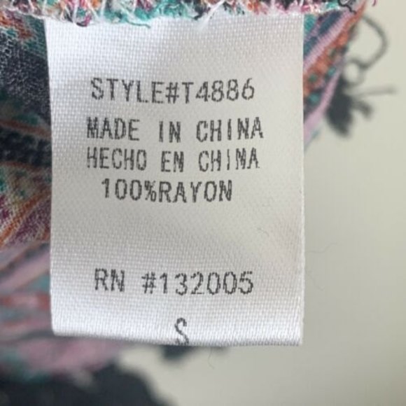 Entro Small Sleeveless Paisley Tassles Fringe Tank Top Tunic Boho Western Rodeo - Picture 5 of 8